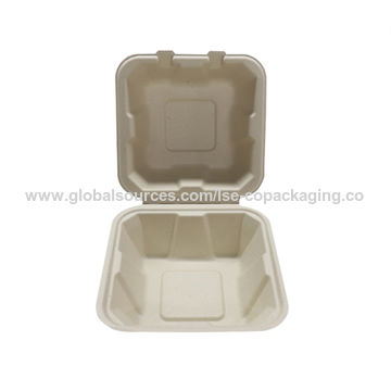 Eco Friendly Packaging Sugarcane Fast Food Container 6 inch ...