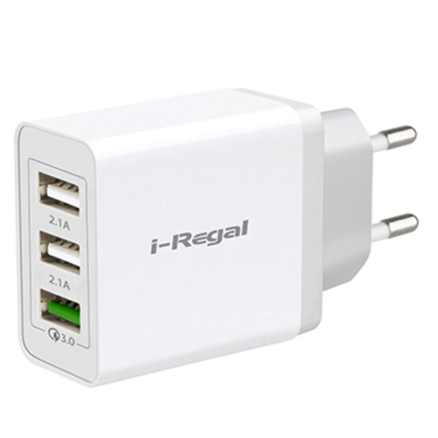 Cargador rápido de teléfono USB 3 puertos QC3.0+2.4A for sale at factory direct price