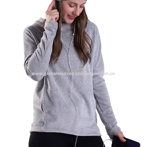 Buy Wholesale China Women's Athletic Pullover Hoodie Performance High Cowl  Neck Tech Velour Shirt & High Cowl Neck Hoodie at USD 9.2