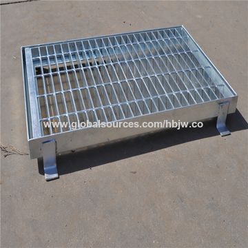 China Steel Grating Floor Drain Grate Welded In Concrete On