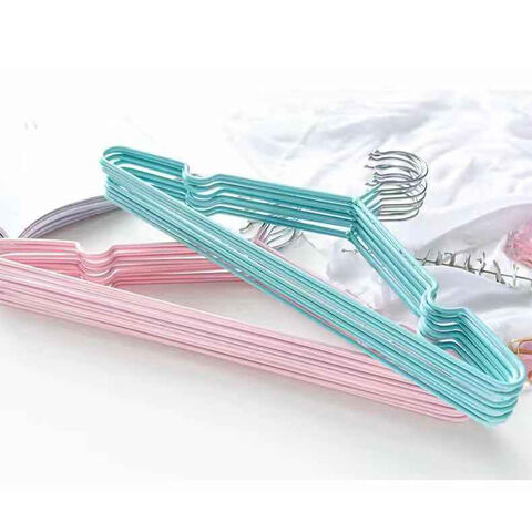 Cabides infantis de arame revestido de plástico PVC, curtos e elegantes, diretamente da fábrica na China para venda por atacado