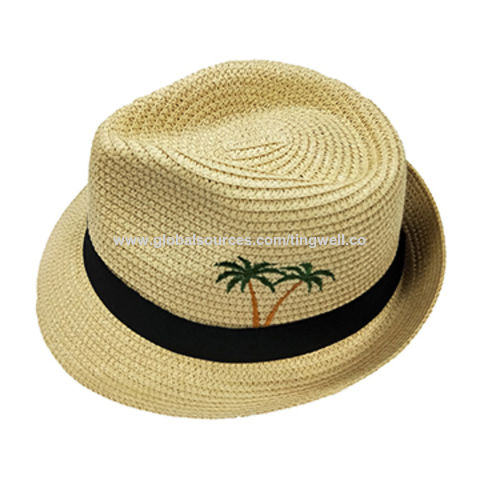 Fedora Straw Fashion Sun Hat Packable Summer Panama Beach Hat Men Women  56-62CM 