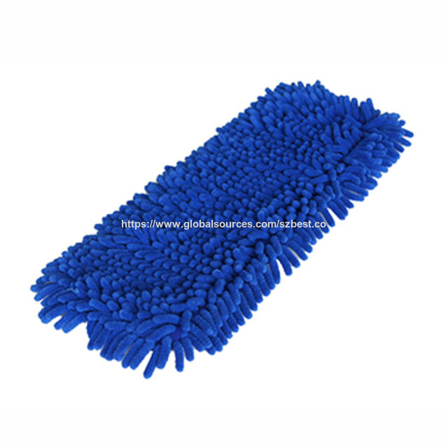 OEM Mikrofaser Chenille Mopp-Pad, 100% Mikrofaser, langer Chenille-Flor, ausgezeichnete Saugfähigkeit, weich, blau, 44x16cm, 1,5cm lang, kratzfrei for sale at factory direct price