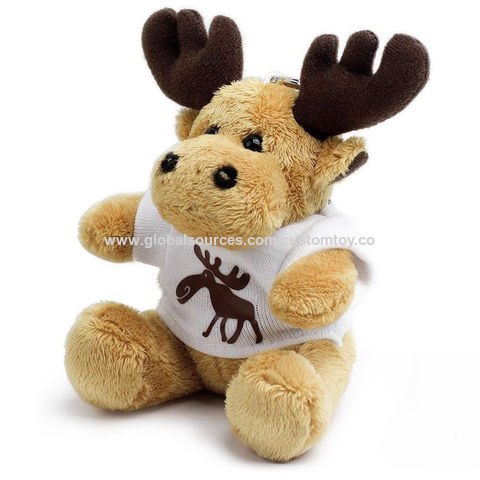 Buy China Wholesale Stuffed Animal Plush Keychain Small Plush Moose With White Custom T shirt Promotional Moose Toys Plush Moose Keychain Toys 0.65 Globalsources