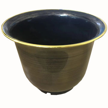 Material Sources Pot ChinaThe flower pots with metal spray paint and plastic materials on ...