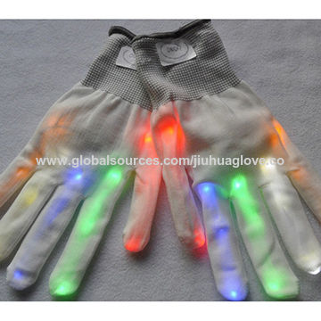 Gants luminescents LED, gants luminescents pour spectacles, cadeaux lumineux de Noël, couleurs arc-en-ciel. for sale at factory direct price