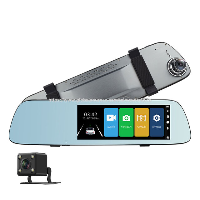 7-Zoll IPS kapazitiver Touchscreen Dual-Lens Auto-Fahrrekorder FHD 1080P Rückspiegel Auto-Rekorder 170 Weitwinkel-Armaturenbrettkamera