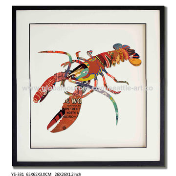 Fashion Lobster 3d Paper Animal Collage Art Home Decor China On Globalsources Com - Lobster Home Decor