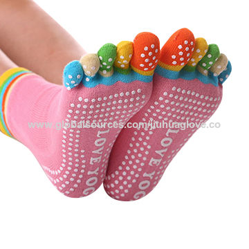 Buy Wholesale China Coloured 5 Toe Yoga Socks, Best Non Slip Toeless Yoga  Socks For Barre And Pilates, Happy Yoga Socks & Yoga Socks at USD 0.45