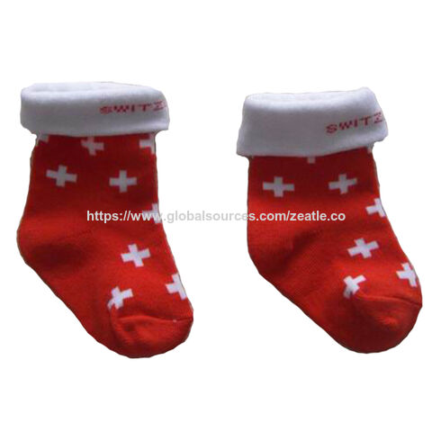 جوراب أطفال مانعة للانزلاق مع صليب سويسري - جوراب أطفال بالجملة for sale at factory direct price