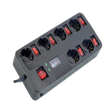 Los ABS ignifugan el protector de sobretensiones del Multi-interruptor, 6AC zócalos, tipo alemán