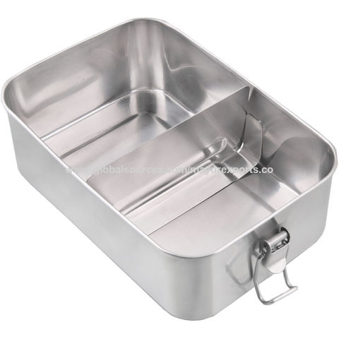 Removable divider for rectangular stainless steel container