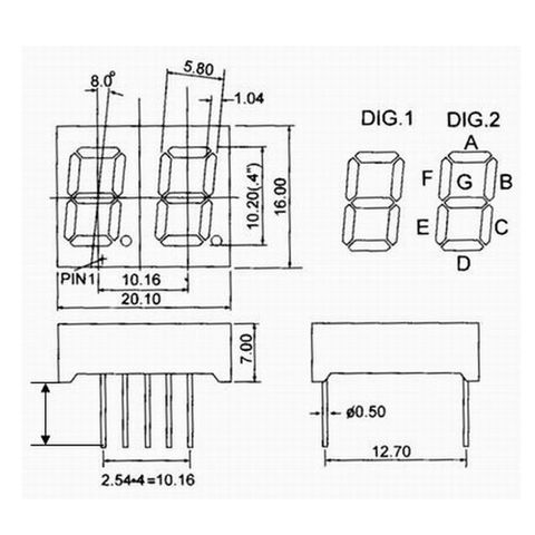 Buy Wholesale China Blue Cathode 0.4 Inch Dual-digit 7 Segment Led ...