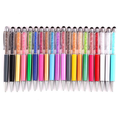 Lápiz Óptico 2 en 1 Delgado con Cristales de Diamantes Brillantes y Bolígrafo Multicolor - Venta al por Mayor for sale at factory direct price