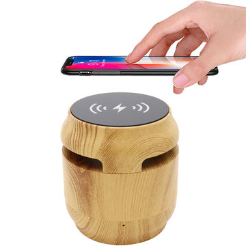 China Wooden design Wireless charging bluetooth speaker for smart phone ...