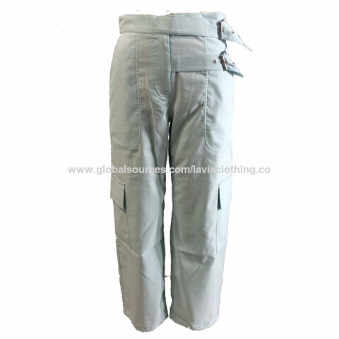 Pantalones con bolsillos laterales mujer hot sale