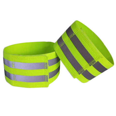 Bracelet réfléchissant lumineux haute visibilité en tissu tissé coloré à prix d'usine pour la course