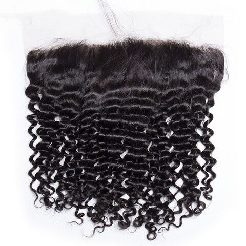 Cierre Frontal de Encaje con Baby Hair de 25-50 cm, Cabello Remy 100% Humano, Rizado Profundo for sale at factory direct price