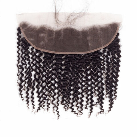 Cierre Frontal de Encaje 13*4 con Pelo de Bebé, Cabello Humano Remy Brasileño Rizado Afro for sale at factory direct price