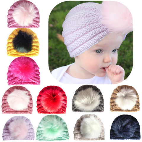 Fuzzy Ball Child Baby Head Cap 
