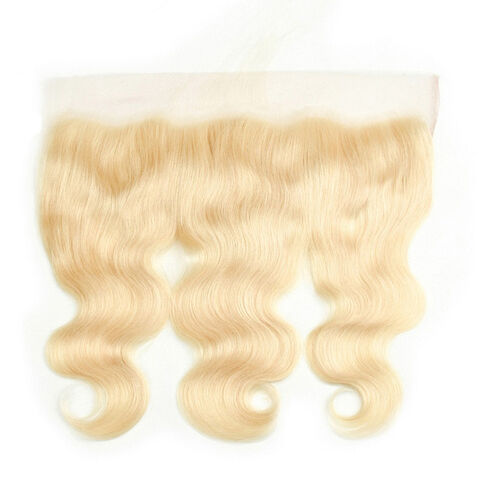 Cierre Frontal de Cabello Humano Brazilian Body Wave 613 Rubio Transparente para Coser Extensiones for sale at factory direct price