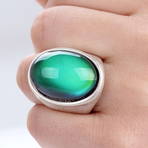 Compre Anillo De Cambio De Color Con Forma Ovalada De Gran Piedra