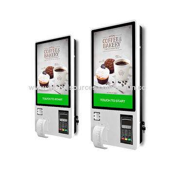Cafe bar floor standing self ordering machine barcode scanner kiosk ...