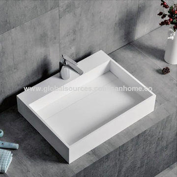 Modern Wall Mount Marble Bathroom Vanities Ceramic Wash Basin
