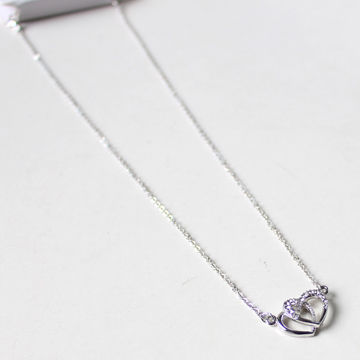 D Crystal Rhinestone Silver Chain Clavicle Chain Pendant Necklace Jewelry for Women Girl Mothers Day Birthday Parties NIHAI Heart Shape Necklaces for Women Gift