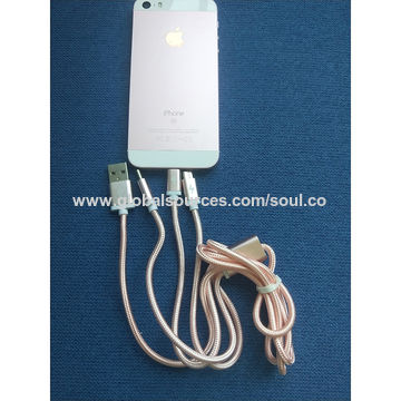Cable Cargador USB 3 en 1 a Precio de Fábrica para iPhone, Android y Tipo C for sale at factory direct price