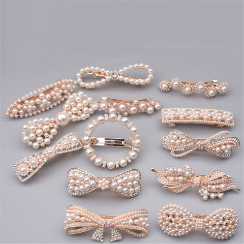 Buy Wholesale China New Design Fashion Crystal Hair Clip Pearl Spring Clip  For Women Wholesale & Hair Clip at USD  | Global Sources