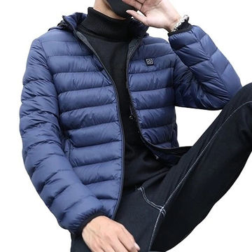 Packing Not Include Power Bank Sidiou Group Electric Heated Jacket Mens USB Charging Heated Clothing Rechargeable Winter Warm Lightweight Down Jacket Hoodie Heating Coat