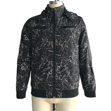 black polyester casual jacket