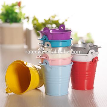 Metal Buckets with Ridges and Handles Pail Planter Flower Pot Wedding ...