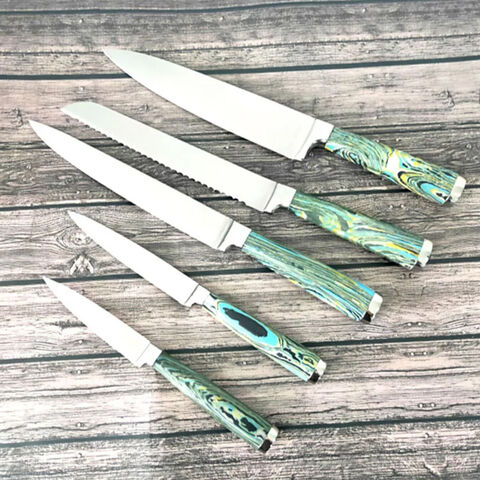 Buy Wholesale China Hot Selling Forged Steel Utility Marble Pattern Handle  Chef Bread Kitchen Knife Set & Marble Handle Kitchen Knife at USD 27