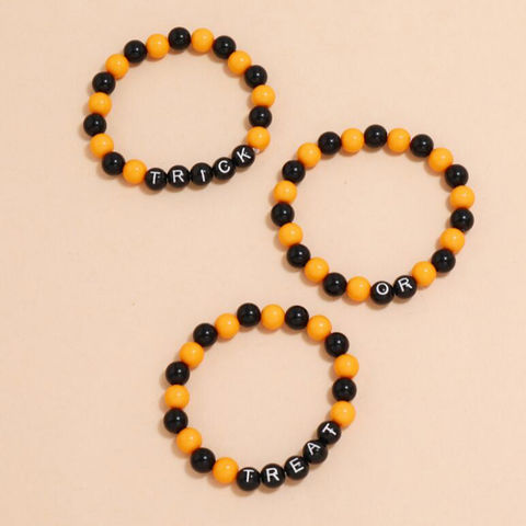 Buy Wholesale China Orange And Black Bead Bracelets, Letter