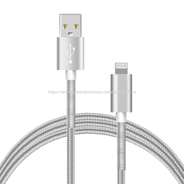 Câble métallique à ressort USB 2.0 pour iPhone