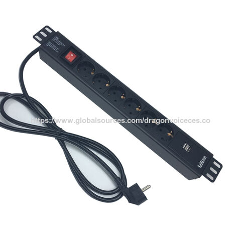 Unidad de Distribución de Energía (PDU) 1U con 6 Tomas de Corriente Alemanas, 16A, 19 pulgadas, Horizontal para Armario de Red for sale at factory direct price