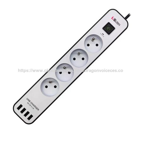 Multiprise Type Français 4 Prises 5A 3 Chargeurs USB Protection Surtension Type-C for sale at factory direct price