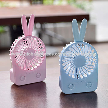 Handheld Portable Desk Fan USB Rechargeable Rabbit Design Christmas Gifts Green 