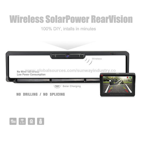 solar powered license plate backup camera