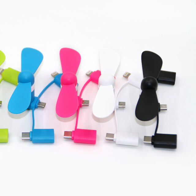 Mini Ventilador USB 3 em 1 com Logo Personalizado para Celular