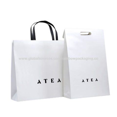 Buy Black Kraft paper gift bags with nylon rope handles wholesale