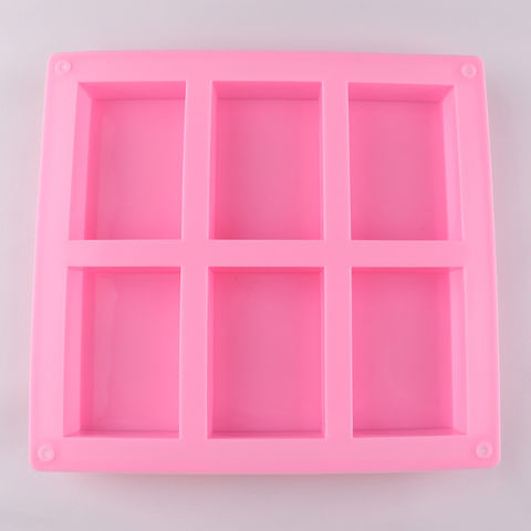 6 Cell Rectangular Silicone Soap Mold For Homemade Decorative Soap Making Mo_FR 