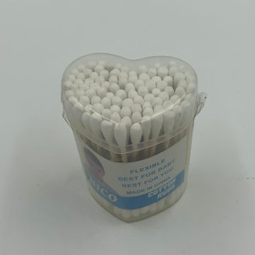 Plastic Sticks With White Cotton For Ear Cleaning And Other