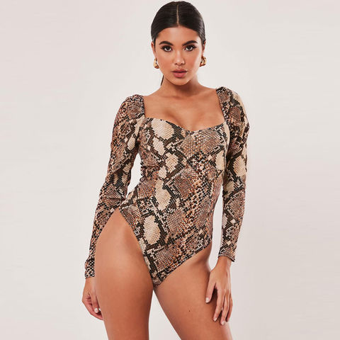 Buy Wholesale China 2020 New Style Wholesale Women Sexy Snack Print Long  Sleeve Bodysuit & Ladies Bodysuits at USD 4.2 | Global Sources