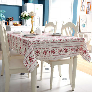 Details about   Red Color Snowflake Printed Washable Tablecloth Cover Home Christmas Decoration 