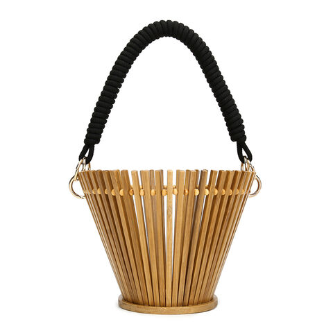 round bamboo purse