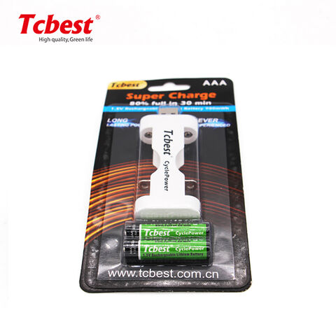 Nouvelle arrivée d'usine batterie au lithium rechargeable 1.5V 1000mAh chargement USB batterie AAA haute vitesse