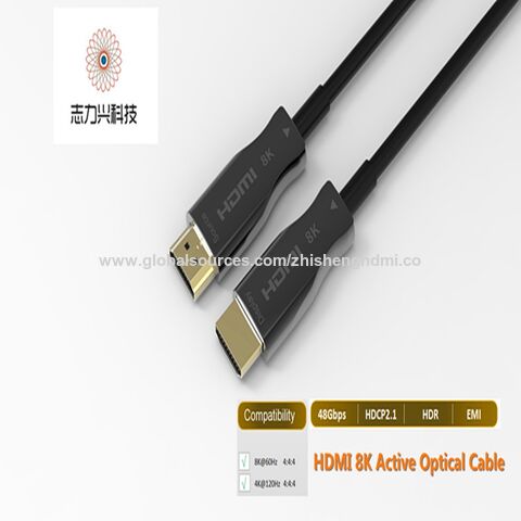 Câble HDMI en Fiber optique 2.1, 18Gbps, 8k 60hz, 4k 120hz, ARC HDR Ultra  rapide, pour boîtier TV HD, projecteur PS4, 20m
